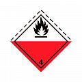 Знак опасности "Самовозгорающиеся вещества" 4 класс