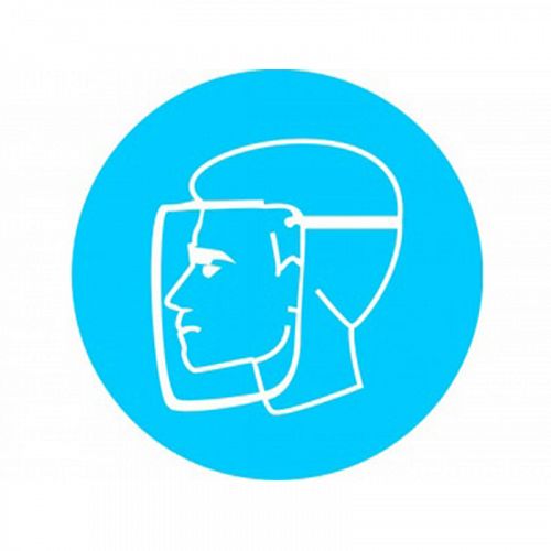 Предписывающий знак безопасности М08. &amp;quot;Работать в защитном щитке&amp;quot;